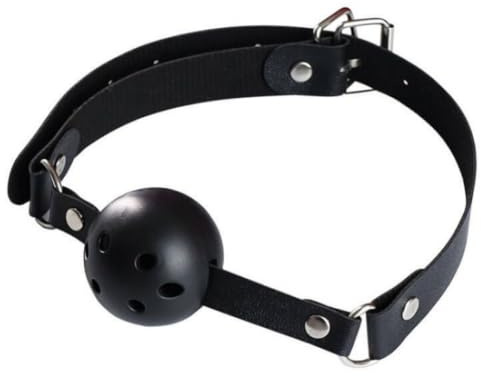 1Pcs BDSM negro boca GagGag bola con correa de cuero y agujeros de respiración para juego de rol, accesorios de juego, parejas Bondage juguetes sexuales