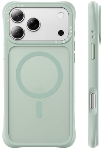 ORNARTO Skal för iPhone 17 Pro Max magnetiskt, genomskinligt, ljusgrönt | Militärt skydd, kompatibelt med MagSafe, matt hårt stötdämpande fodral, stötdämpande hörn, smalt skydd