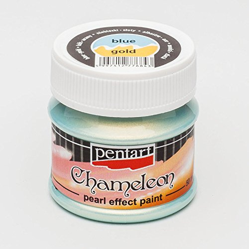 Zita's Creative Acrylfarbe Chamäleon 50ml - blau-gold Perlmuttfarbe, Bastelfarbe, Acrylfarbe