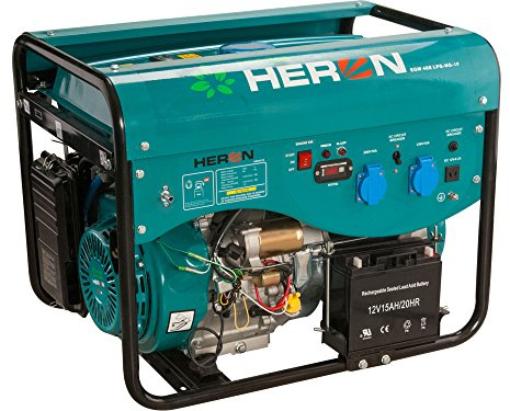 HERON Gasolina, generador de motor híbrido LPG / NG 13HP, arranque eléctrico, gas 5kW, LPG 4,8kW NG 4,6kW, LPG 55