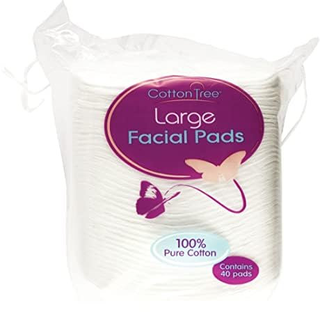 Cotton Tree 100% Pure Cotton, Facial Cotton Wool Pads, Pack Of 40 Large