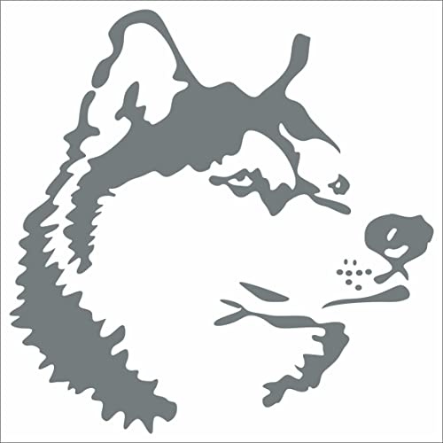 JINTORA - Autoaufkleber Tuning - Auto Aufkleber - Boys Wolf - 99x99 mm - Bus - Fenster - Heckscheibe - Camper - wetterfest - Outdoor Sticker Auto Deko LKW - Tuning Selbstklebend - grau