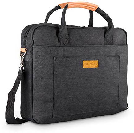 DOB SECHS 17.3 Zoll Laptoptasche Aktentaschen Handtasche Tragetasche Schulter Tasche Notebooktasche Laptop Sleeve hülle für bis zu 17-17.3 Zoll Laptop, Schwarz