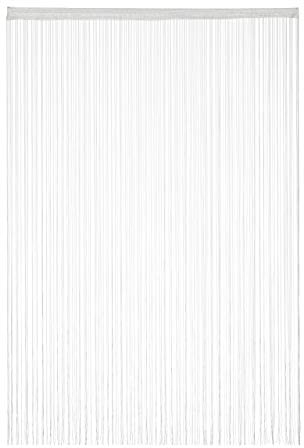 Relaxdays Cortina de Hilos, para Cortar, con Pasador, para Puertas y Ventanas, 145x245 cm, Blanca