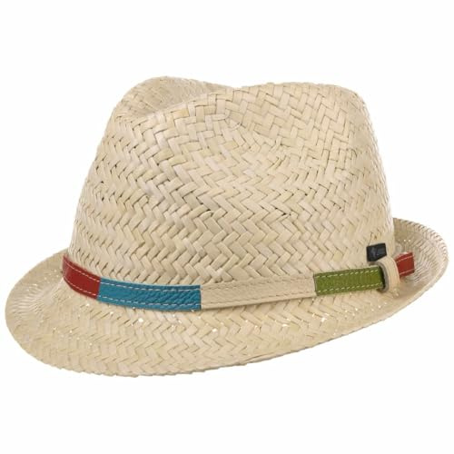 Lipodo Colour Barn Stråhatt - Made in Italy sommarhatt strandhatt solhatt med läderband Sommar Vår-sommar - 53 cm natur