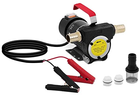 MSW Pompe À Gasoil Carburant Fioul Électrique MSW-OP40 (40 l/Min, 155 W, 12 V, Hauteur Aspiration Max. 5 m, Alimentation par Batterie De Voiture)