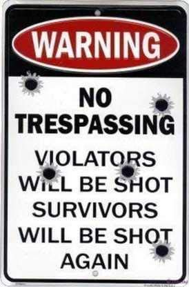 Hinweisschild S No Trespassing Violators Will Be Shot Survivors Will Be Shot Again, Wandkunst für drinnen und draußen, 30,5 x 20,3 cm, Aluminium-Blechschild