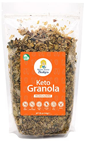 Maria Lucia's Keto Granola - Pecan & Almond - 1Kg - Gluten Free, Low Carb, No Added Sugar & Sweetener - Ideal for health conscious- Natural Healthy Breakfast Cereal- Eat Natural Granola
