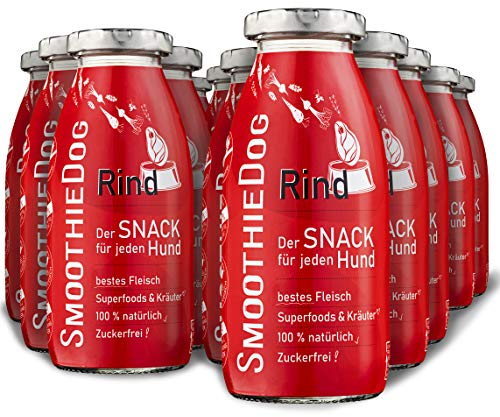 Hunde Smoothie SmoothieDog 12er Rind - Flüssiges Hundeleckerli - Zucker- & glutenfrei - je 250ml