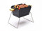 Knister Barbacoa de carbón vegetal, pequeña, de acero, barbacoa pequeña, carbón vegetal para llevar, jardín o balcón, patas plegables para facilitar el transporte (2-3 personas)