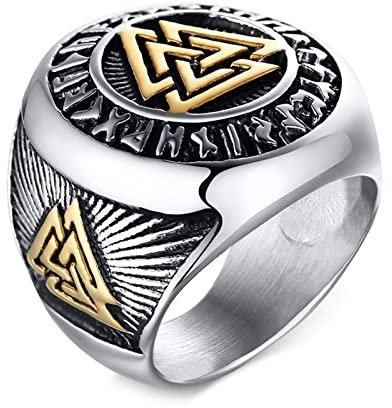 Bishilin Partnerring Herren Edelstahl, Herren Ring Personalisiert Siegelring Symbol Hochglanzpoliert Silber Ringe mit Gravur Freundschaftsring für Männer Jugend Größe 67 (21.3)