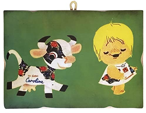 Retro Werbung Bild im Vintage-Stil, Käfer Susanna Druck auf Holz 25x18 cm Wanddekoration