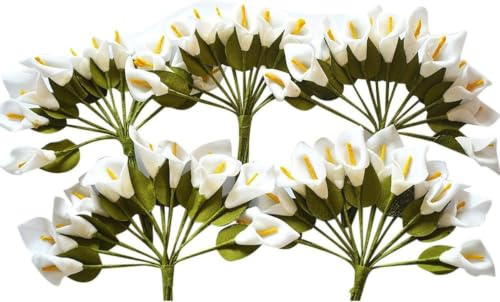 PuntoCasaStore 72 pz Fiori Artificiali | Fiorellini Mini Calle bomboniera segnaposto Composizione 9,5 cm