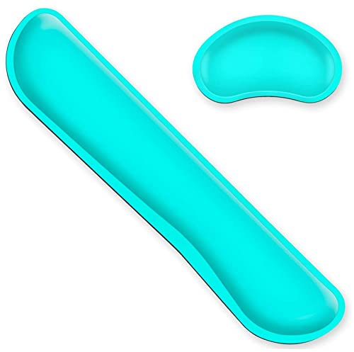 CENMEN Tastatur-Handballenauflage, Memory-Schaum-Maus-Handgelenkauflage, ergonomische Tastatur-Handgelenkauflage, PU-Leder-Stützpolster