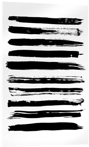Posterlounge Schwarze Linien auf Weiß Acrylglasbild 20 x 30 cm Schwarz-Weiß Linien Wanddeko