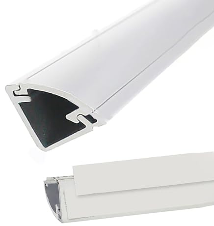 Kabelkanäle Porenfreie Dreieckige Wandkabelabdeckung Zum Verstecken Von TV-Kabeln, Kabelkanäle Mit Selbstklebendem Band, Aluminium-Kabelverschlüsse Für Haus- Und Büroverkabelung ( Color : White , Size