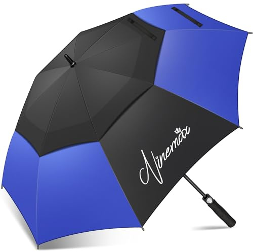 NINEMAX Golf Regenschirm Groß Sturmfest XL/XXL,Großer Regenschirm Sturmfest | Stabil Golfschirm Gross für Damen Herren 2 Personen