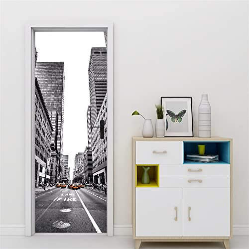 3D Türtapete 70x200 Türaufkleber Selbstklebend Türfolie Poster Fototapete Türbilder Türtattoos Wasserdichte Tür Stickers für Kinderzimmer Wohnzimmer Badezimmer Straßen