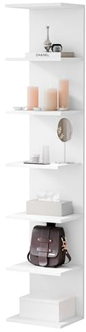 ComfortCove Wall Shelf Bookcase, Wall Mounted Unit, Shelf Units, Floating Shelves, Bookcase, Storage Organizer for Bedroom, Living Room, Bathroom, Kitchen, Office, 7 Tier, White