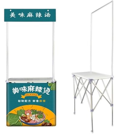 Bärbar Mässa Podium Bord, Vikbar Reception Händelse Skrivbord, Utställning Tal Counter Stand Reklam Banner Stand Supermarket Provsmakning Bord