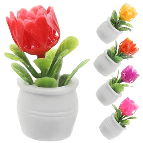 CHICAMPERA 5 Pièces Mini Plantes Artificielles Bonsai Décoration de Jardin Féérique et Accessoires pour Maison de Poupée Verdure Miniature Réaliste pour Décor Intérieur