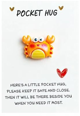 A Little Pocket Hug for Friends Token | Hug Gift | Thinking of You | Miss You | from Friend | Cheer Up Gift | Letterbox Gift | Get Well Soon | Positive Pick Me Up | Thinking of You