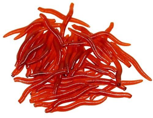 50Pcs Maggots Soft Lures Baits Silicone Artificial Baits Soft Maggots Earthworms Fishing Lures Easy to Use Earthworms Fishing