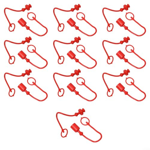 ComfyHarbor Juego de 10 tapones antipolvo para sistema hidráulico, 0.5 pulgadas, para maquinaria agrícola, goma roja compatible con ISO5675, protectores de conexión resistentes a la intemperie