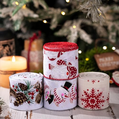 ACAREY Weihnachtsdeko Schleifenband Hochzeit Mr & Mrs zur Weihnachten Deko Hochzeit Geschenkband 4,57 m x 15 mm Gold für Hochzeitsverzierung Geschenkverpackungen DIY (A)