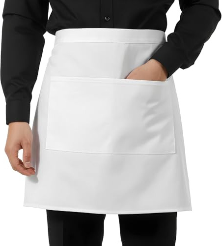 WJIAAA Taillenschürze Vorbinder Schürze mit 2 Taschen für Restaurant Bar
