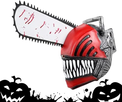 Chainsaw ManMask, Anime Cosplay Latex Full Head Halloween Cover, Realistic Face Cover, Chainsaw Man Denji Costume Props, for Party, Carnival, Halloween Cosplay Masquerade Costume
