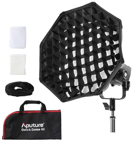 Boîte à lumière octogonale Aputure Quick Dome 40 à Installation Rapide, Compatible avec Les éclairages vidéo LED Aputure Storm 80c et Autres modèles à Monture Bowens. | Compatible avec Les éclairages vidéo LED Aputure Storm 80c et Autres modèles à Monture Bowens