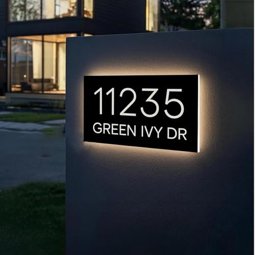 Insegna Luminosa A LED Personalizzata Con Numero Civico Per Abitazioni Moderne, Insegna Retroilluminata Personalizzata Per Pareti Esterne, Targhette Impermeabili Per Porte Per Casa/cortile/giardino