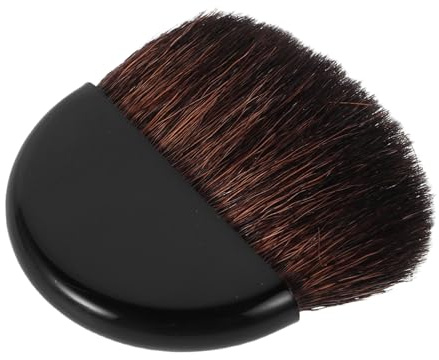 Brocha Negra de Rubor de Maquillaje Portátil de Nylon | Aplicación Uniforme, Diseño Compacto para Viaje y Fiestas, Sensación Agradable y Uso Multifunción