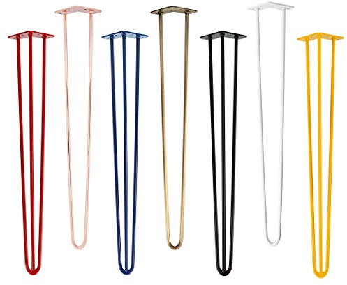 Natural Goods Berlin 4X Hairpin Leg Tisch-Beine | Tisch-Füße aus Metall | Hairpin Legs für DIY-Projekte wie tiefer Couchtisch | Tisch-Fuß 30cm hoch & 2-Streben | Tisch-Bein Schwarz