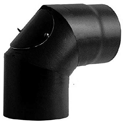 Canna fumaria Curva 90 con ispezione DN 150 smaltato 600 gradi stufa a legna CE Made in Italy