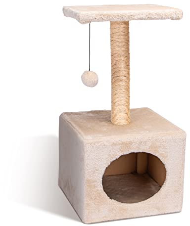 Nobleza - Árbol para Gatos, Árbol Escalador, Árbol Rascador, Dos Bolas de Juego Altura 60cm, Color Beix