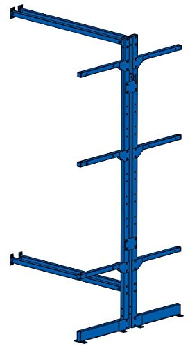 BRB Anbauregal zu doppelseitigem Kragarmregal, 3 Lagerebenen Plus Fußebene, BxTxH 1030x900x1950 mm