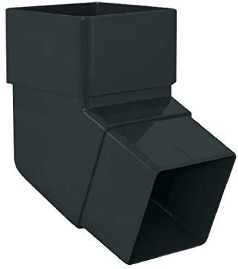 Anthracite Grey Square Downpipe 112.5 Degree Offset Bend, Freeflow Water Systems