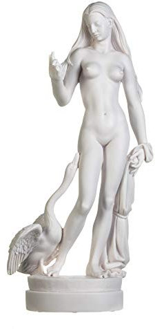 BeautifulGreekStatues Leda und Schwan Nude Spartan Queen Figur Antikes Griechenland Mythologie Alabaster Statue 61 cm