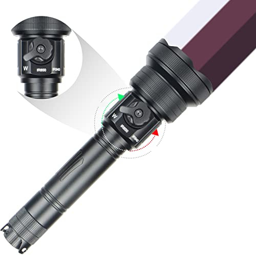 Brinyte T28-IR LED Taschenlampe 3 Farben in Einer (IR940, IR850, Weiß) Zoom Taktische Taschenlampe Extrem Hell mit Stufenlosem Dimmer, LED Handlampe Mit 1 Fernbedienung Licht