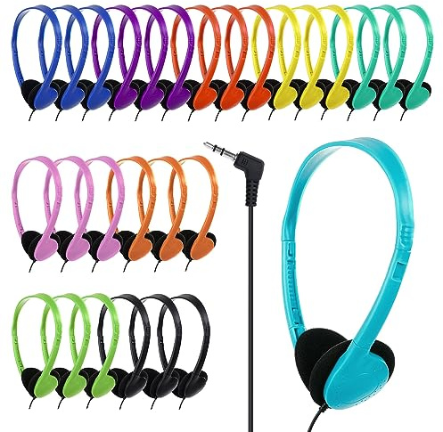 YFSFQS Classroom Kids Headphones Bulk 30 Pack for School Students Children Teen Boys Girls, Wholesale Bulk Headphones for Classroom Earphones (10 Mix Color)