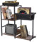 Large Record Player Stand Holder,Retro Turntable Stand Cabinet Vinyl Record Storage Table LP Record Holder with Storage Shelf,Vinyl Record Display Table with Magazine Holder Sling