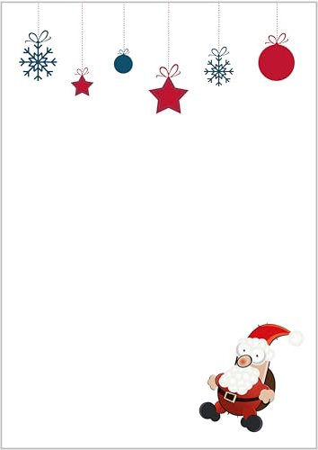 Briefpapier Wichtel DIN A4 - Papier Weihnachten - 20 Blatt - Motiv Nr. 045 | 160g/m²