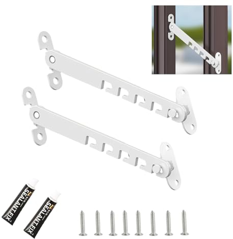 2 Set Finestra Limitatore Sicurezza Limitatore Apertura Finestra Ferma Finestre Antivento Manopole Ribaltabili Per Finestre Serratura Per Finestra Con 4 Viti Per La Regolazione Della Finestra