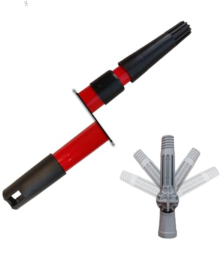 DERPOL - Asta telescopica 2 metri - Pertica allungabile universale con punta snodabile per accessori - Rullo pittura, ragnatore, pulizia, spolverino, polvere.
