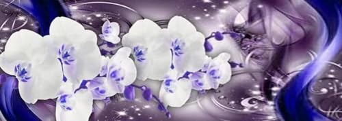 5D DIY Diamond Painting Orchidee Diamond Painting XXL Erwachsene Groß 100x233cm Diamond Art Fantasie Diamant Painting Bilder Kinder Anfänger Dimondpaintin Crystal Arts Geschenke für Frauen Wand Deko