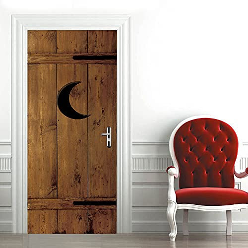 Adesivo Per Porte 3D Per Porte Interne Porta di legno Alla Moda Fotomurali Autoadesivi Per Porte In Vinile, Carta Da Parati Soggiorno Cucina Camerette Art Applique L77 x A200cm