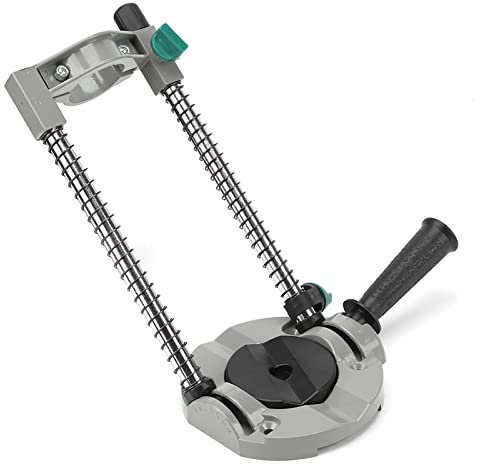 LELWNGGQ Angle Drill Guide, Portable Aluminum Alloy Drill Press Adapter for Hand Drill, Multi-Angle Drill Guide Attachment, Adjustable Angle Drill Holder Guide for Electric Drill