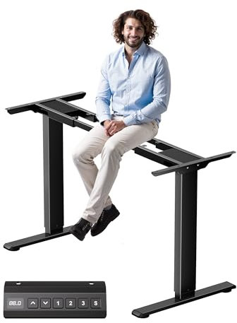 AspenLoft Dual Motor Electric Standing Desk Frame Workstation,Memory Controller Height Adjustment,330 lbs Capacity,Computer Desk for Home and Office,Black Frame Only